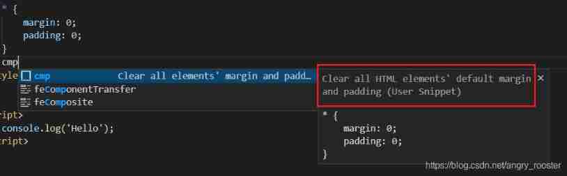 description Appear in the code reminder 