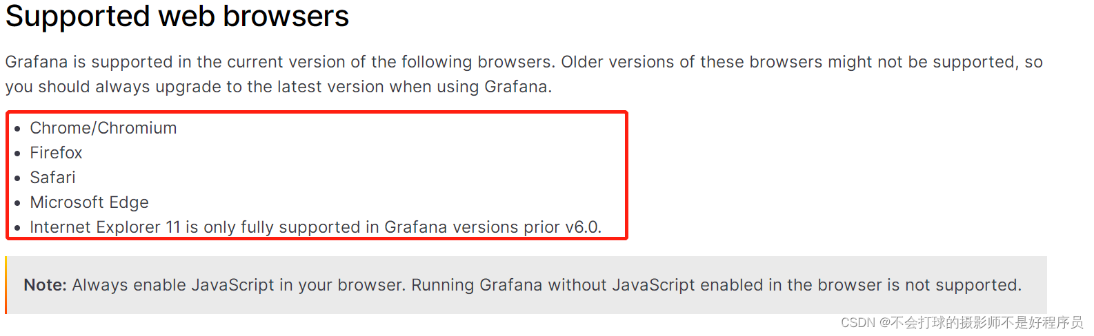 After Grafana is installed, the web opens and reports an error