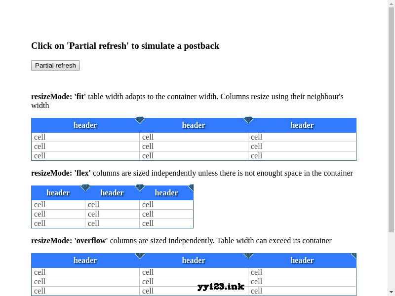 colResizable.js自动调整表格宽度插件