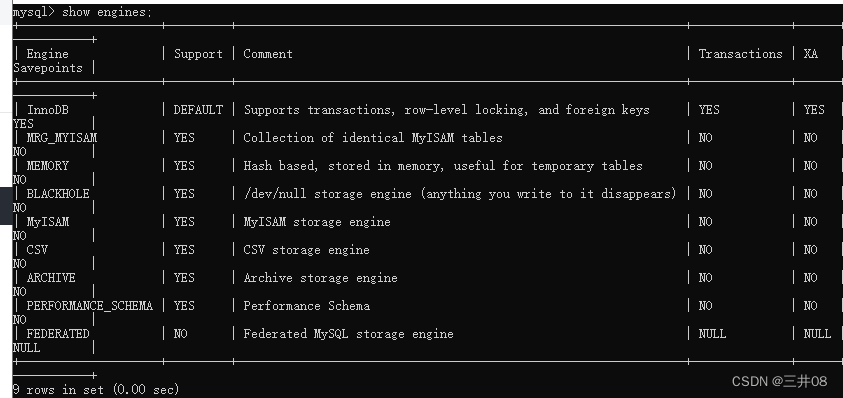 Mysql 存储引擎简介