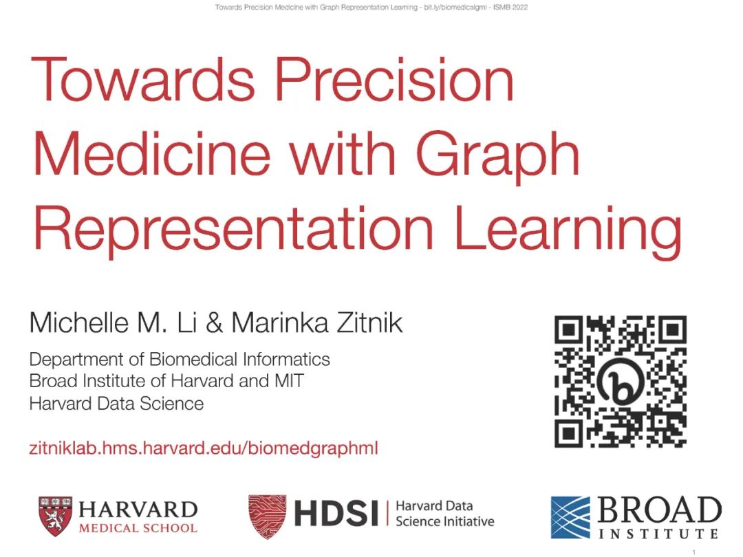 [ismb2022 tutorial] the picture shows the precision medicine of learning. Marinka zitnik, Harvard University, keynote speaker, with 87 ppt