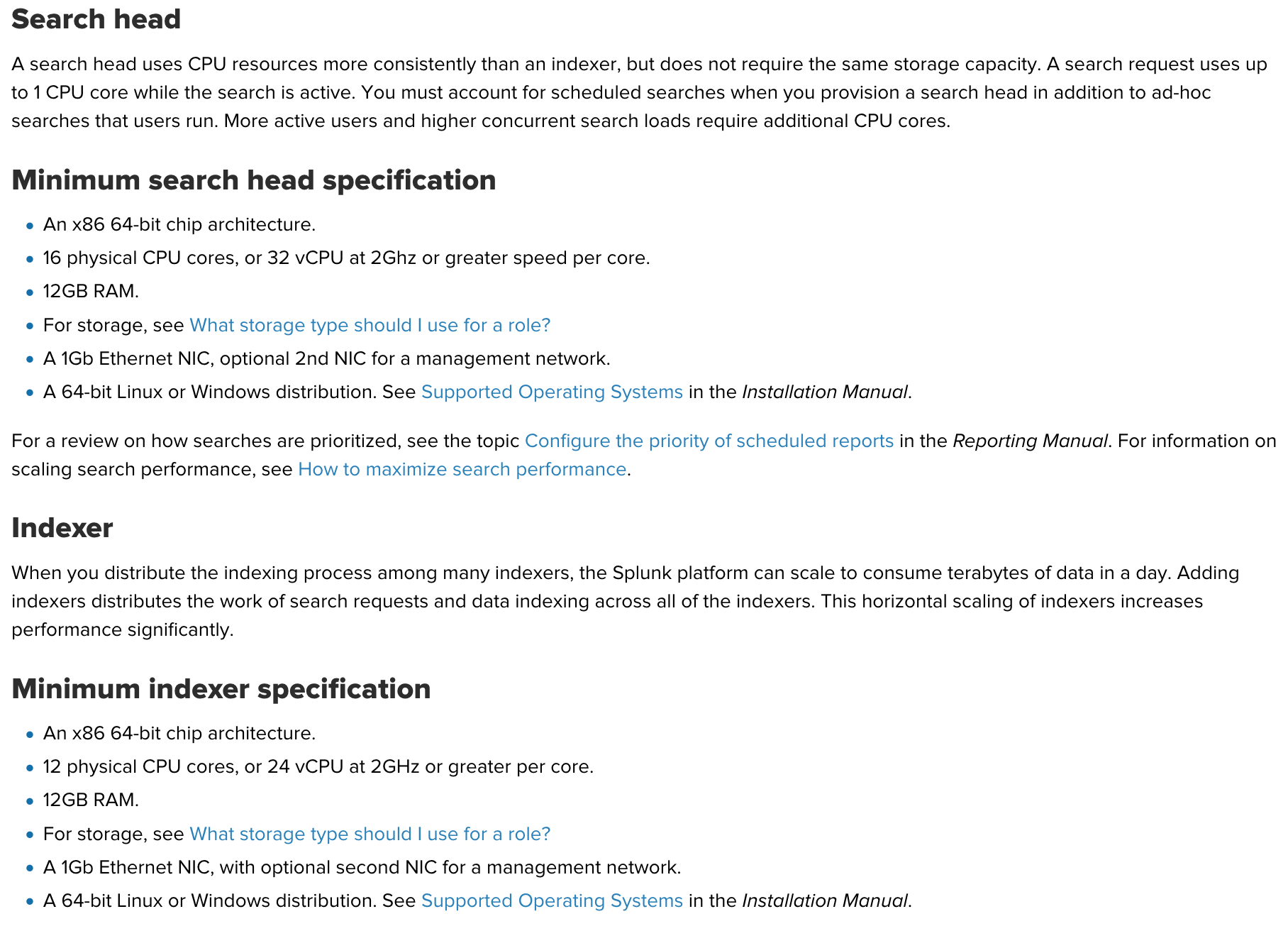 (recommended) how many splunks are appropriate? Search head