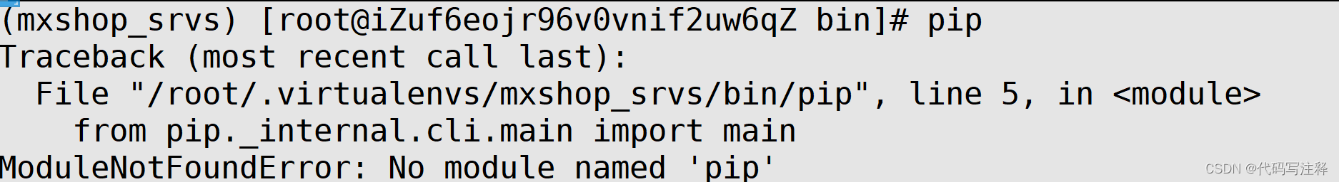 from pip._ internal. cli. main import main ModuleNotFoundError: No module named ‘pip‘