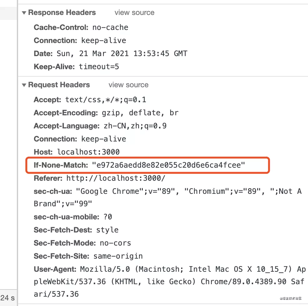 Practical examples of node strong cache and negotiation cache