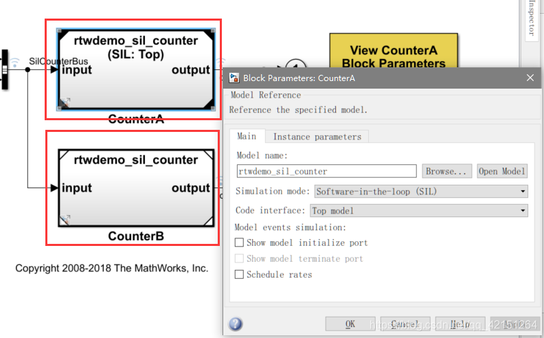 Sil/pil test of matlab code generation