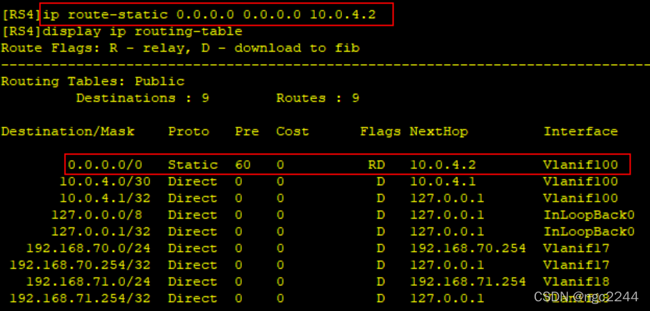 ENSP，划分VLAN、静态路由，三层交换机综合配置