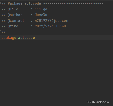 Goland中在文件模板中为go文件添加个人声明