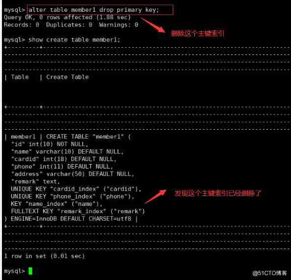 MYSQL Database index _ Table name _23