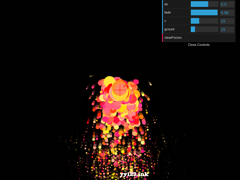 Canvas particles: mouse following JS effect