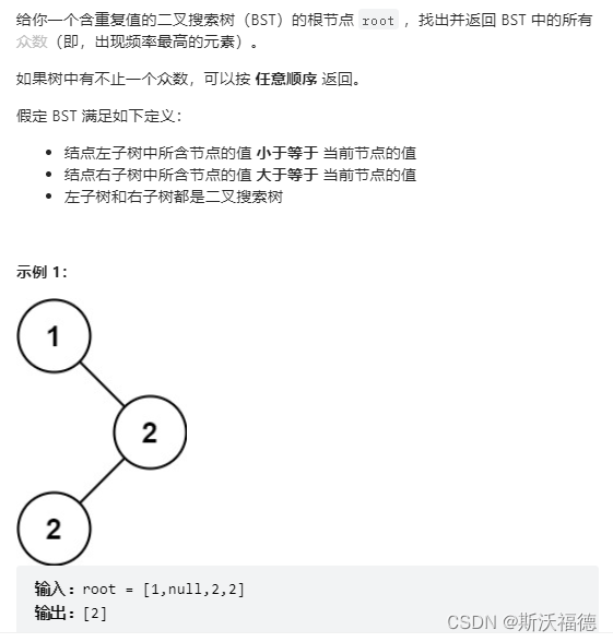 LeetCode 501 ：二叉搜索樹中的眾數