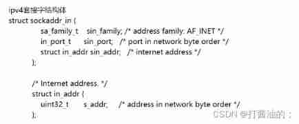 Network communication basic kit -- IPv4 socket structure