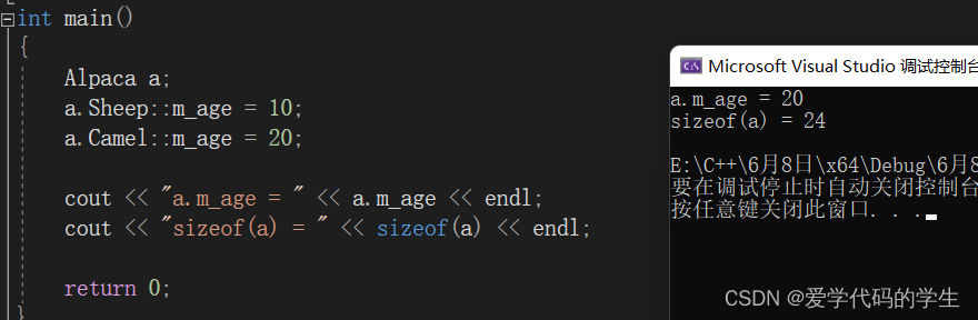 继承的所有特征