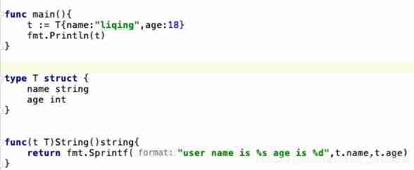 Rewrite string() method in go language