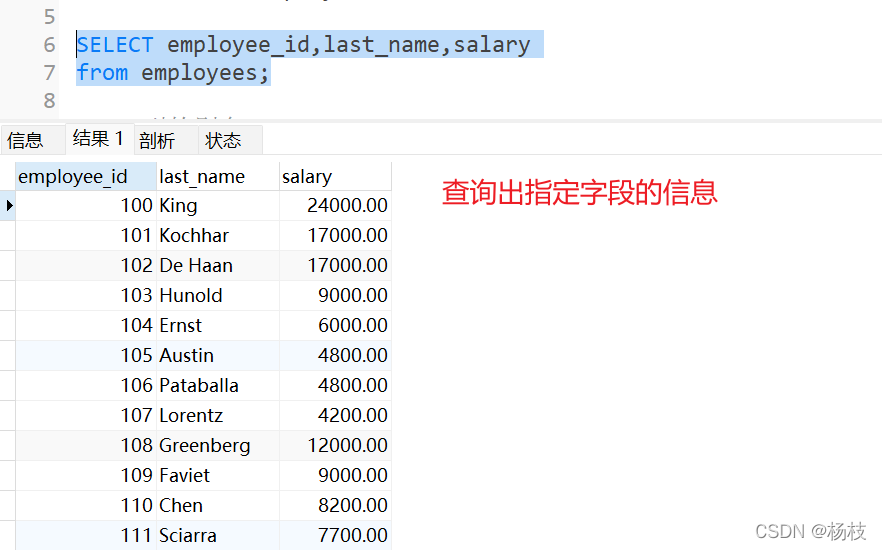  Find the specified field 