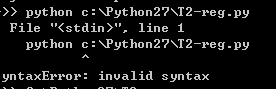 invalid syntax