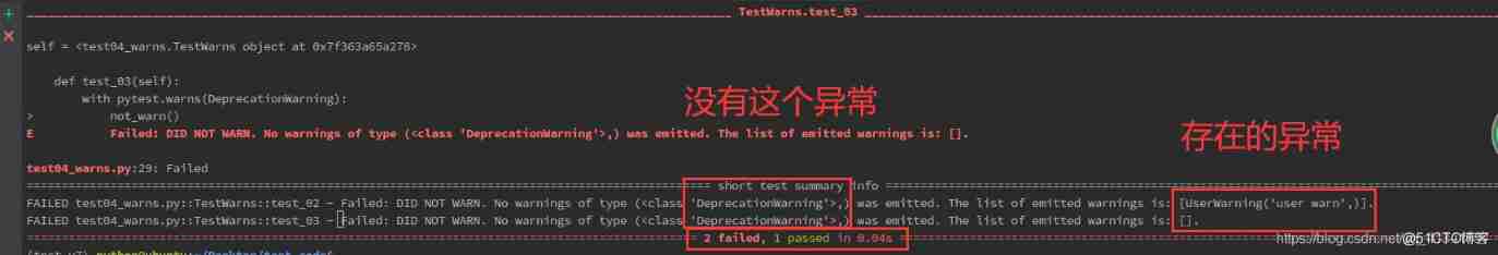Pytest Basic use of _ Abnormal information _07