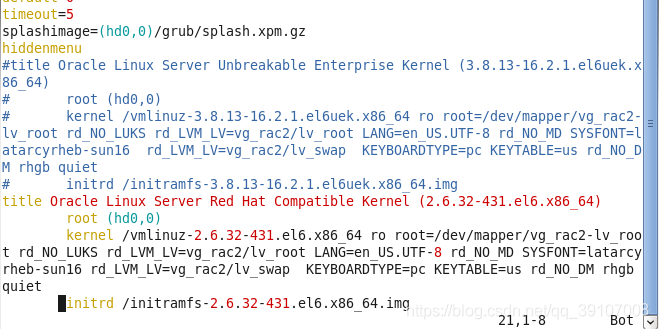 ORACLE LINUX 6.5 安装重启后Kernel panic - not syncing : Fatal exception