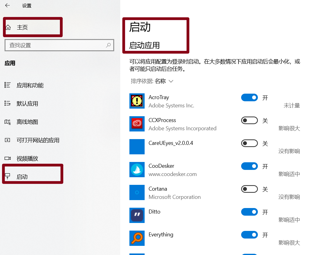 Win10 how to manage startup items?