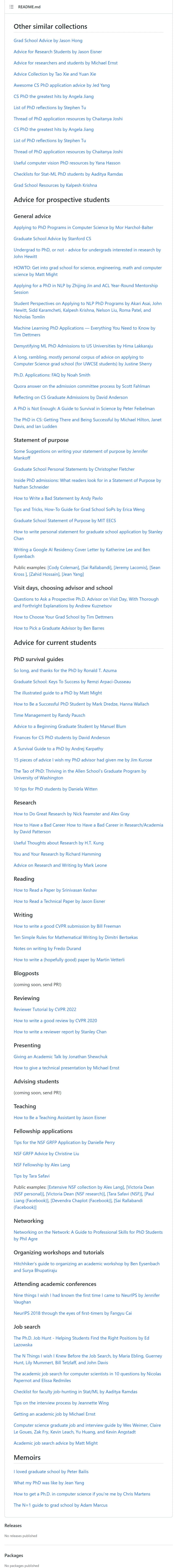 Write some suggestions to current and future doctoral students to sort out and share