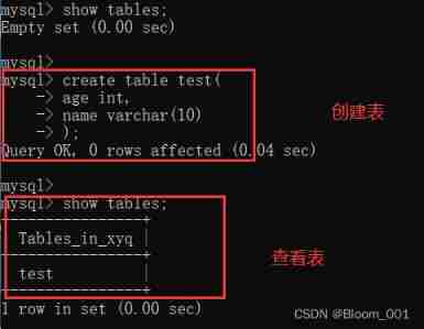 Basic operations of MySQL database (based on tables)