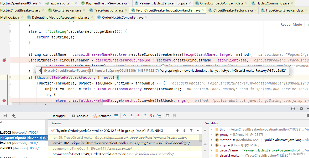 After openfeign sets circuitbreaker=true, feign's readtimeout expires