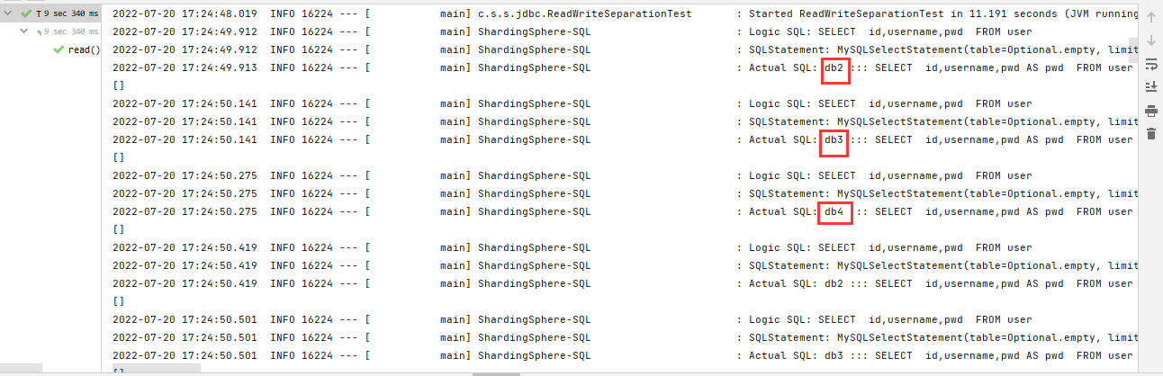 Shardingsphere database read / write separation