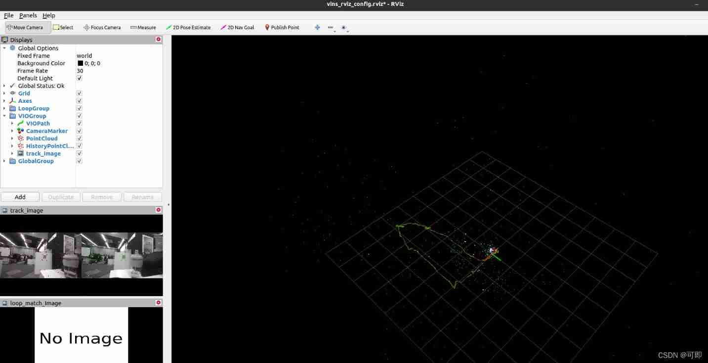 Preliminary test of running vins-fusion with zed2 binocular camera