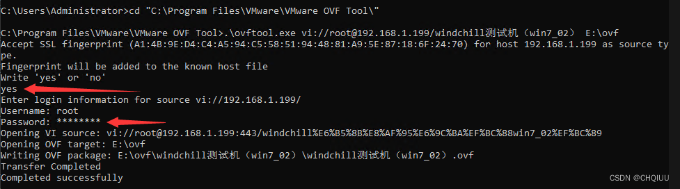 Export virtual machines from esxi 6.7 using OVF tool