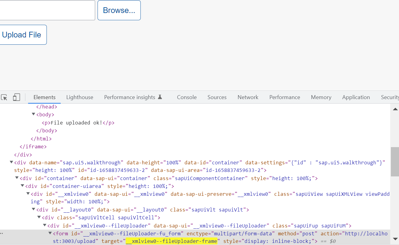 SAP UI5 FileUploader 使用的隐藏 iframe 和 form 元素的设计明细