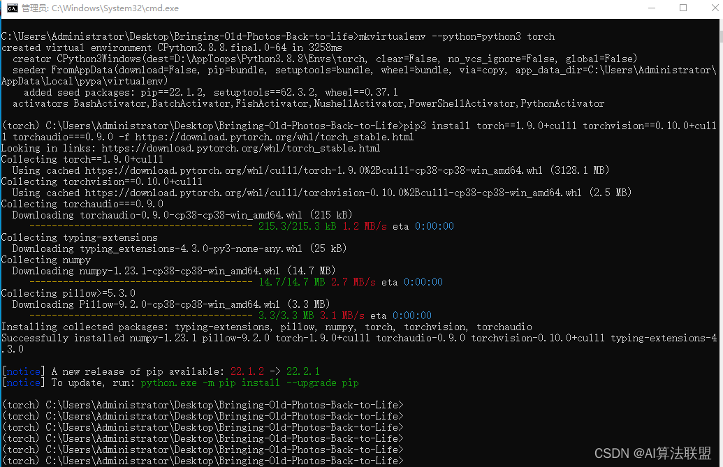 Detailed demonstration pytorch framework implementations old photo repair (GPU)