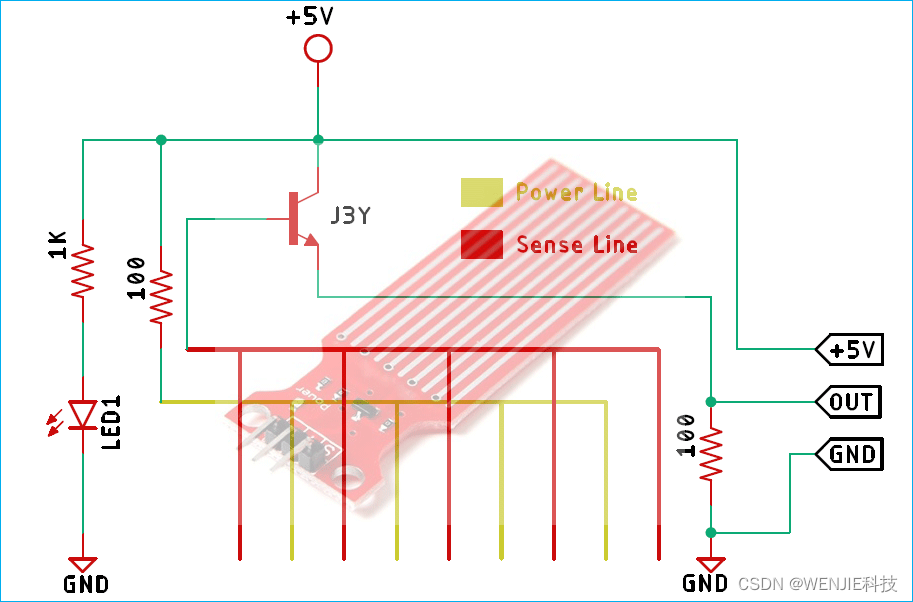 【水位传感器与 Arduino 连接测量水位】