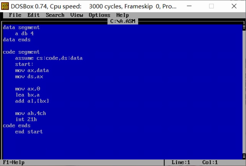 Assembly language addressing mode