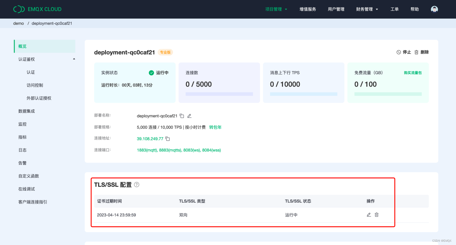 MQTT Cloud TLS SSL Two-way authentication 