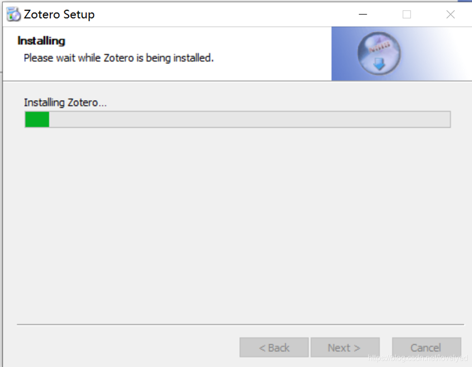Zotero Software installation process interface