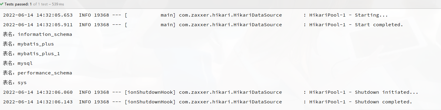 Metadata of database