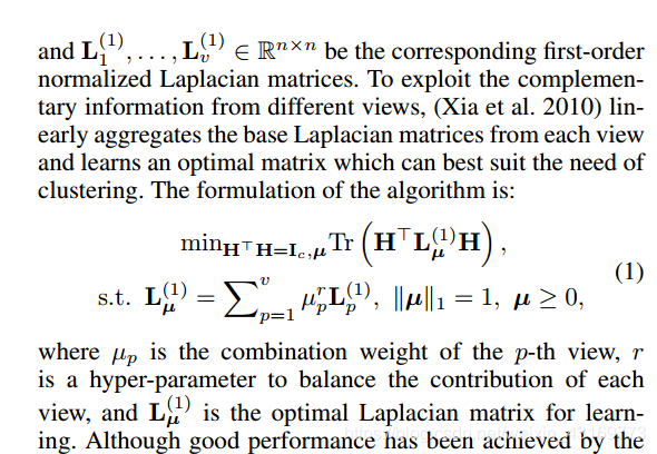 【论文阅读】Multi-View Spectral Clustering with Optimal Neighborhood Laplacian Matrix