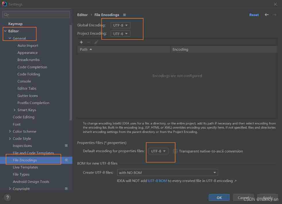 How to set encoding in idea