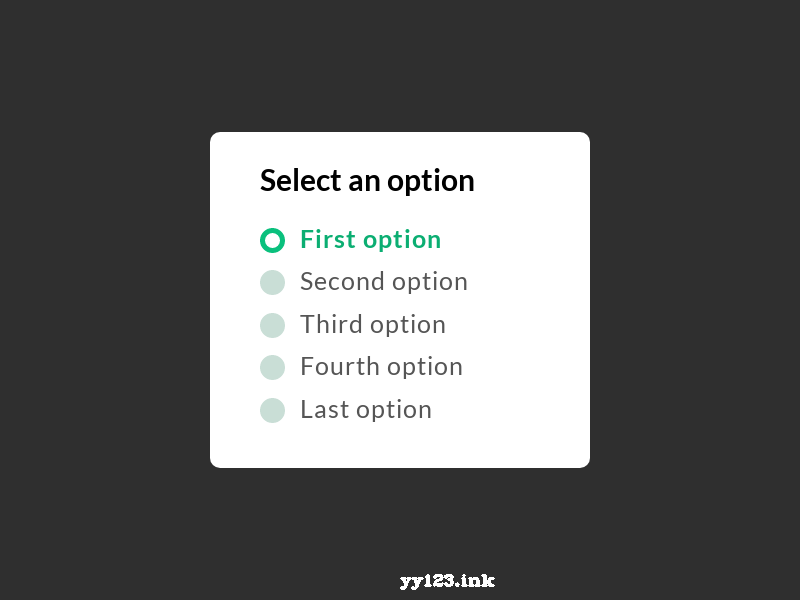 List selection JS effect with animation