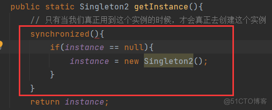 【 Multithreading 】 Implement singleton mode ( The hungry 、 lazy ) Thread safe singleton mode ( Double effect lock )_ The singleton pattern _03