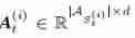 A(ti) ∈ R |ASt(i) |×d