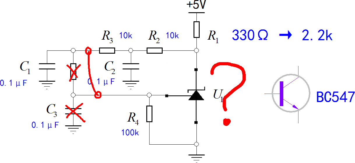 移相振荡器 TL431 BC547