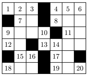 【练习-7】Crossword Answers