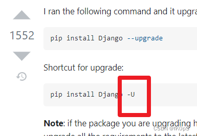 pip更新一个package