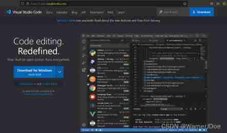 Visual Studio Code Official website page 