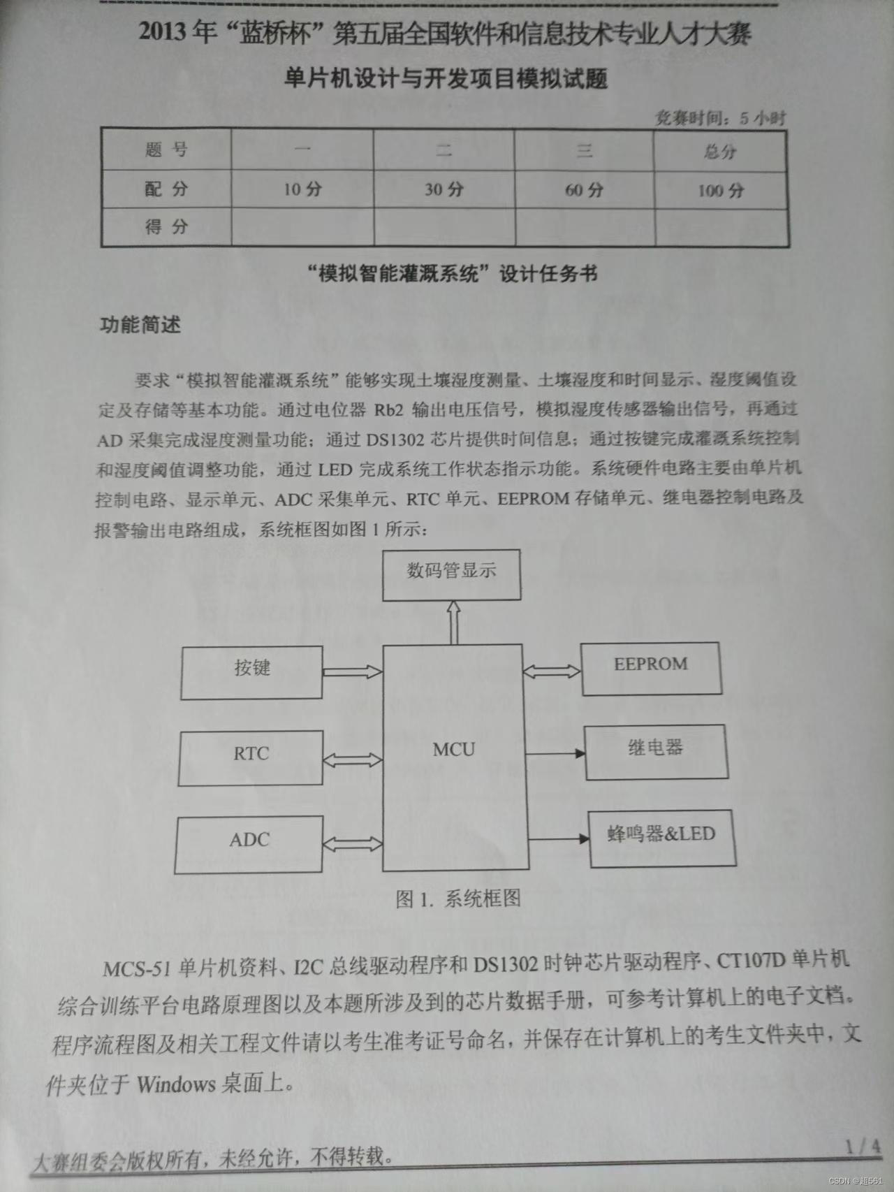 The 5th Blue Bridge Cup single chip microcomputer provincial competition