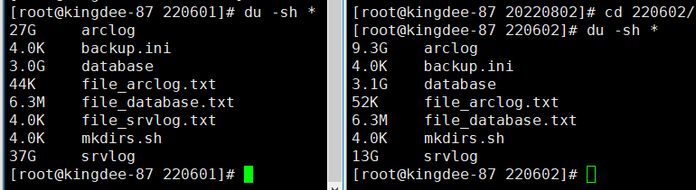 Postgresql 备份大小情况！