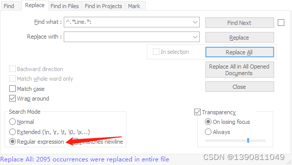 Notepad++ regular expression replacement string