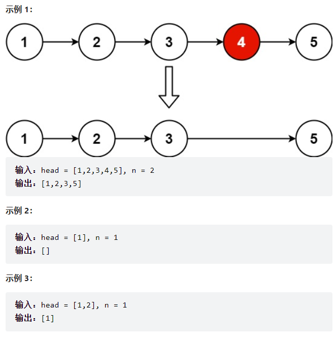 力扣19-删除链表的倒数第 N 个结点——链表