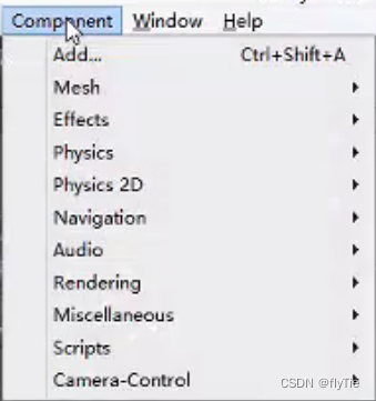 Brief introduction to unity menu interface