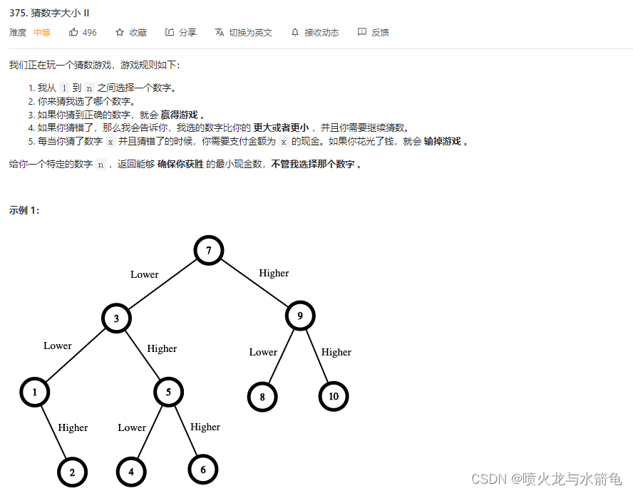 LeetCode刷题——猜数字大小II＃375＃Medium